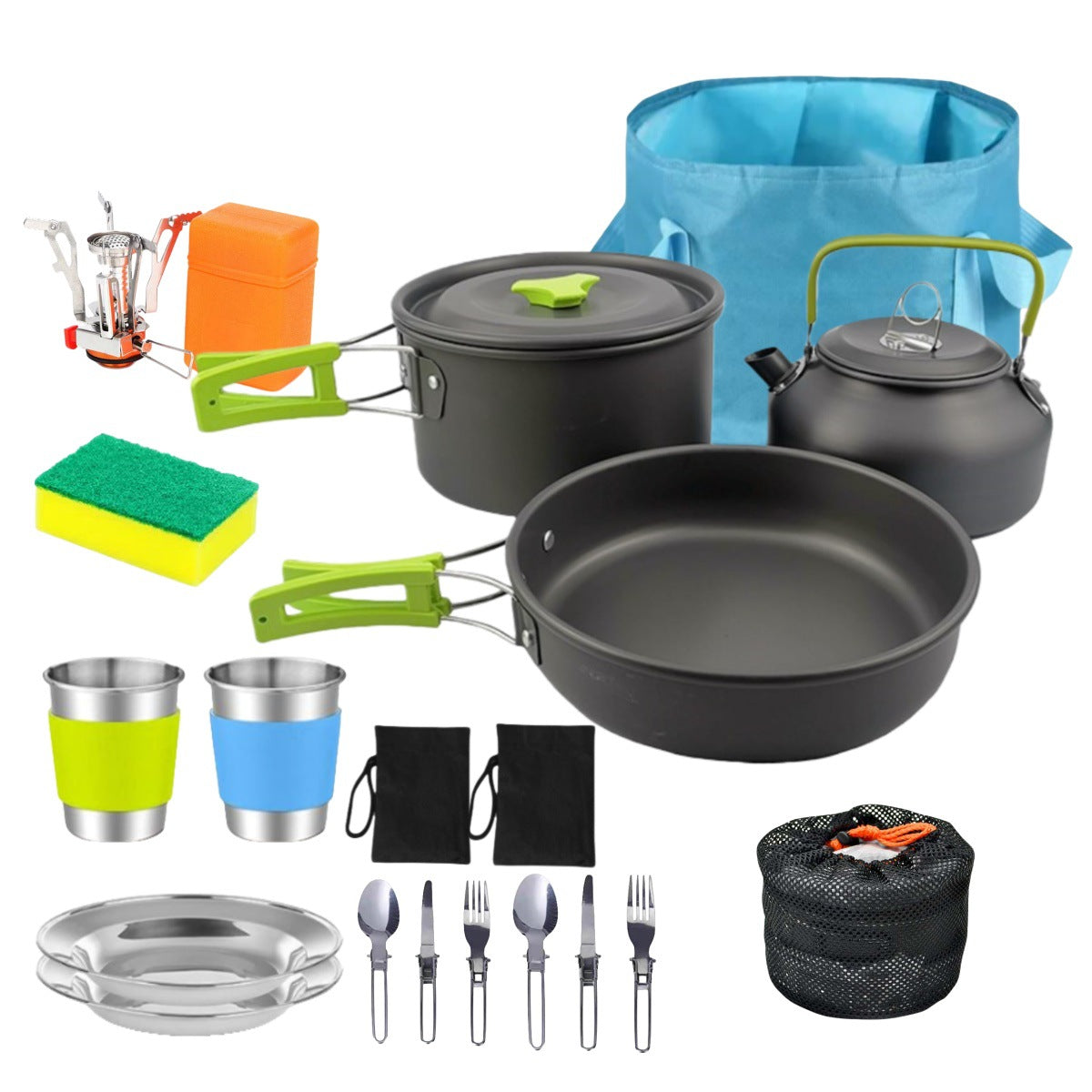 Camping Cooking set Camping Cookware Travel Tableware Outdoor Picnic Set Teapot For 2-3 Peaple Non-stick pots assorted sets